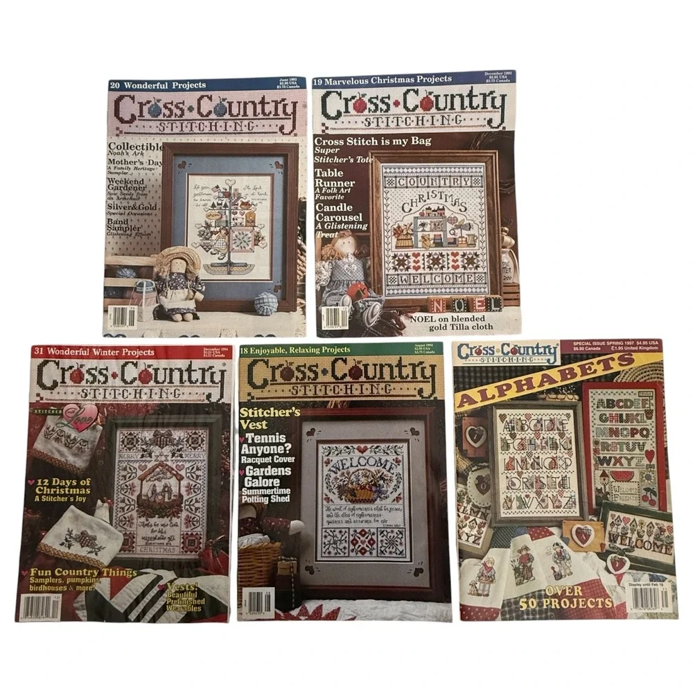 Vintage Cross Stitch Magazine Lot of  21 Patterns Set Premier Issue Christmas